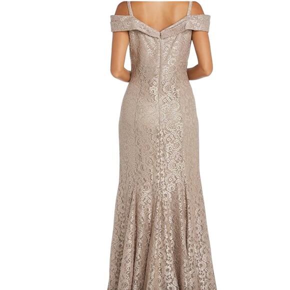 R&M Richards Off the Shoulder Fishtail Evening Gown 8 NWT - Picture 2 of 9